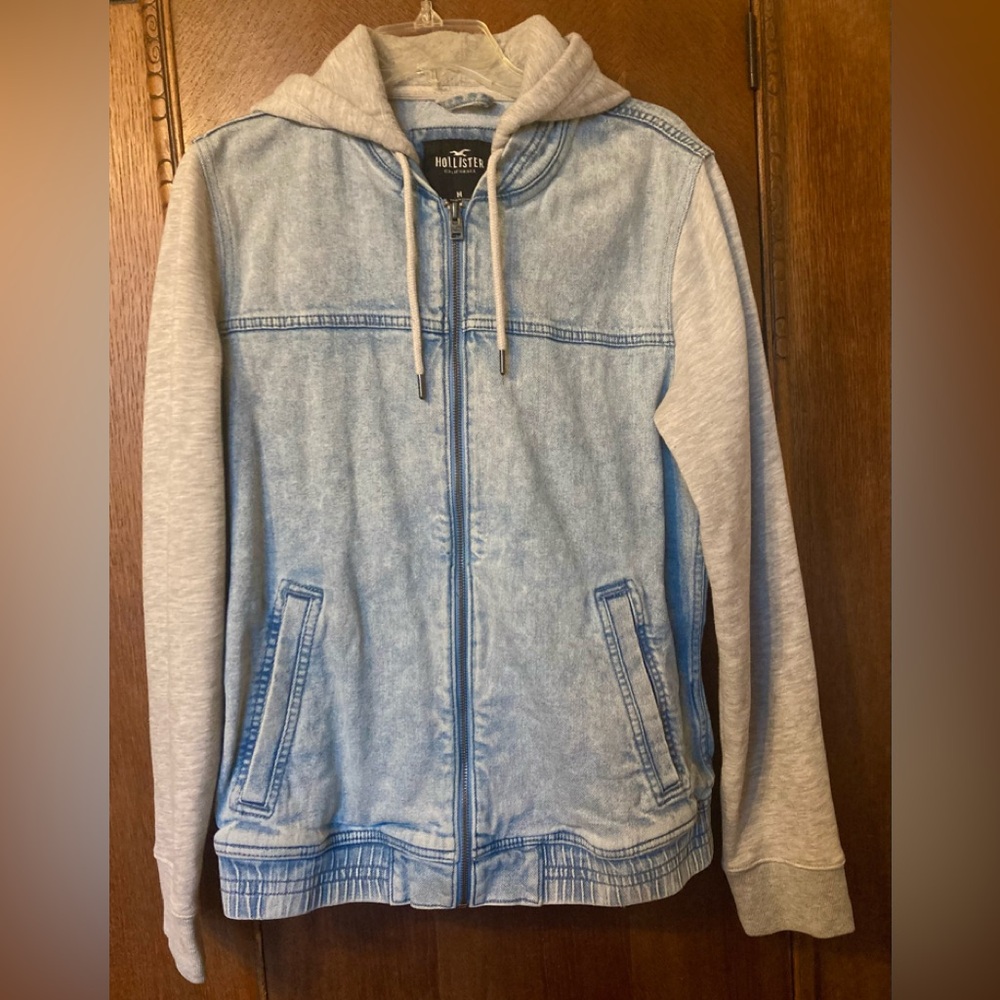 Hollister Denim Jacket with Hood, sz M